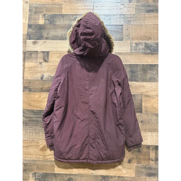 Old Navy Women’s Puffer Jacket with Fur Hood –Size Medium/Large-Purple - Picture 8 of 8